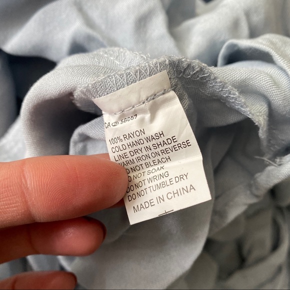 🌊 BOHO PALE BLUE OPEN SHOULDER TIE ROMPER! - Picture 7 of 9